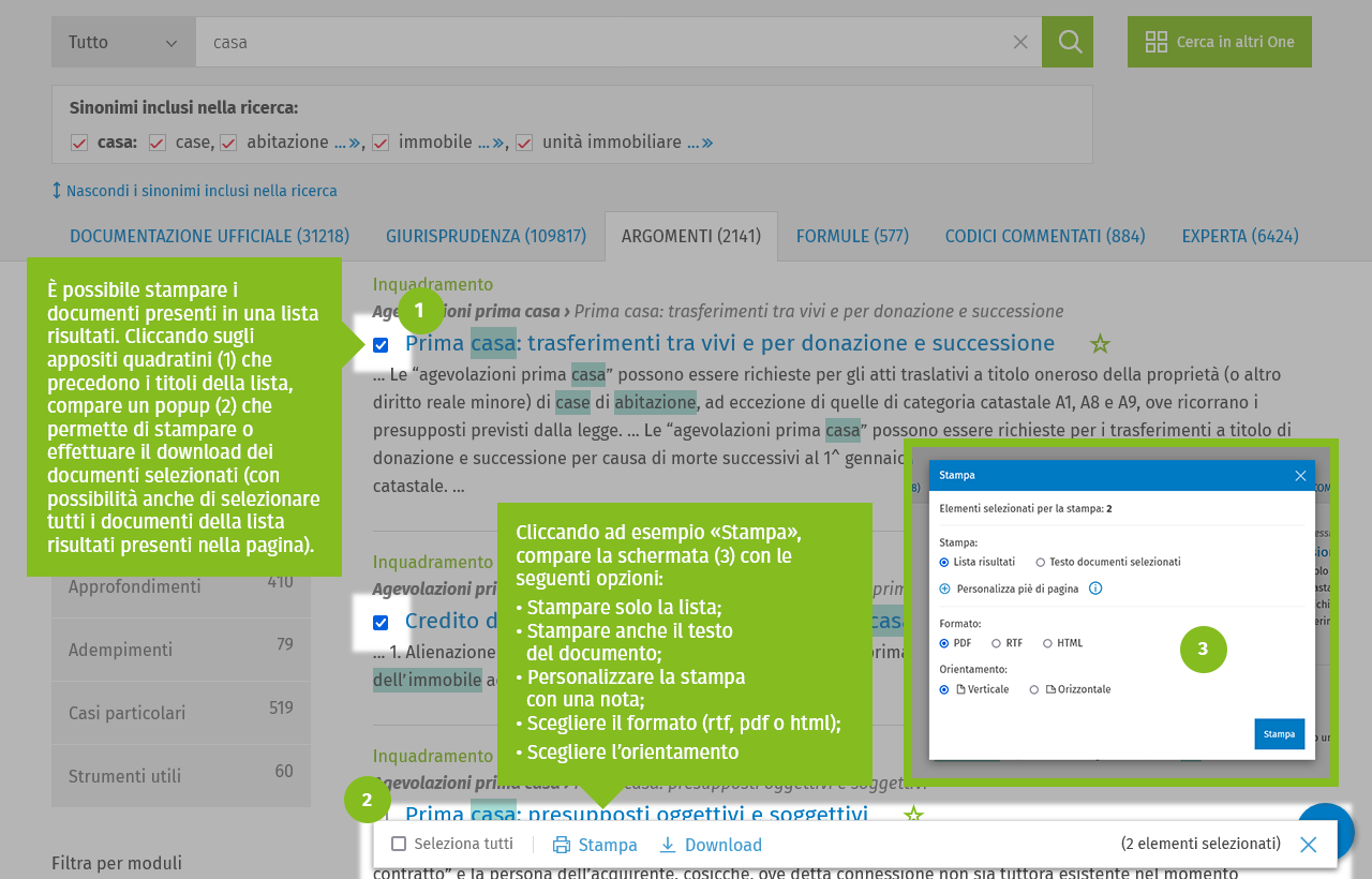 come stampare o scaricare un documento